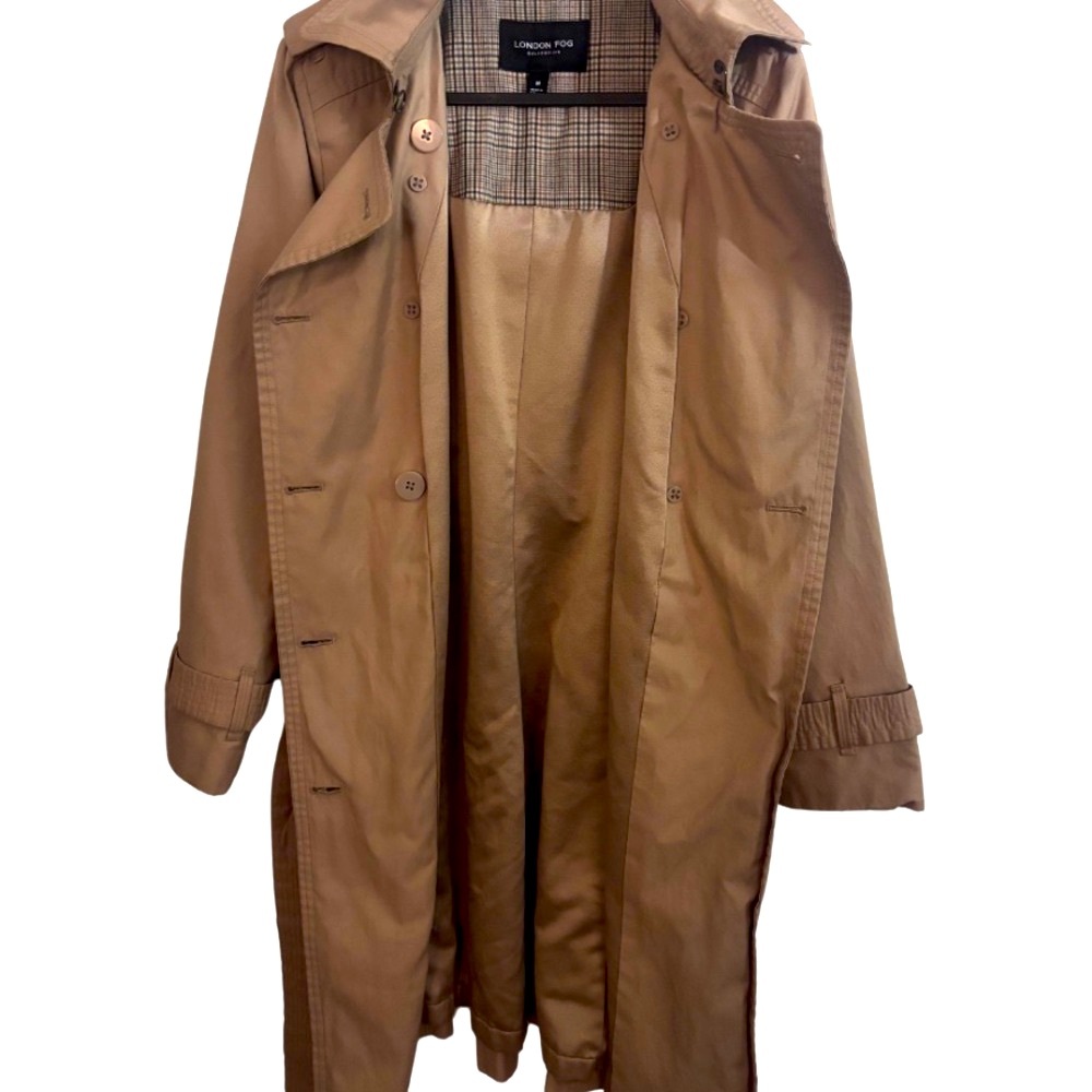 London Fog Tan Double-Breasted Trench Coat - Picture 6 of 13